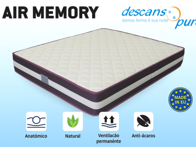 Colchão Air Memory viscoelástico anatómico anti-ácaros para alívio de dores